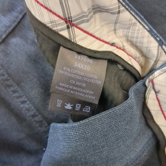 Kenneth Cole Reaction Pants Blue Chino Straight-Leg 34 Corpcore Formal Like New - Picture 9 of 10